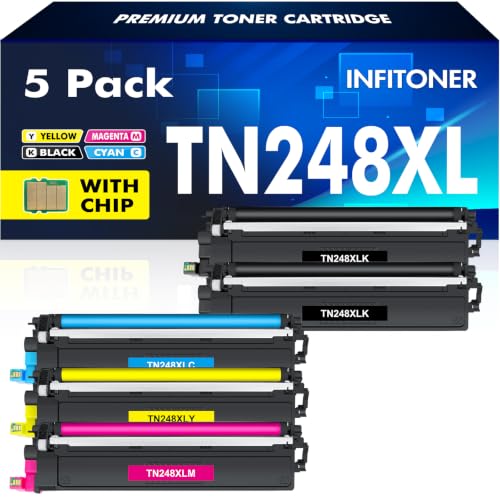 TN-248XL Compatible Toner 5-Pack (2 × black + CMY, third-party)