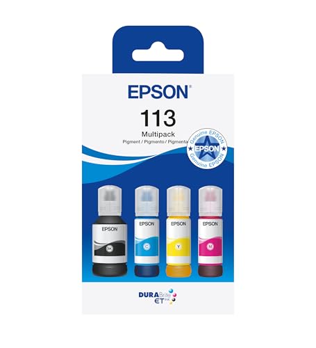 Epson 113 EcoTank Pigment Ink — Genuine 4-Colour Multipack