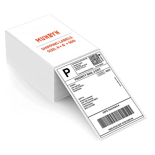 MUNBYN 4×6 Direct Thermal Fanfold Shipping Labels (500)